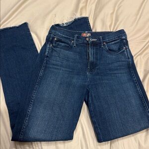 MOTHER Denim Rascal Slice Stretch Skinny Fray Jeans in Sake to Me